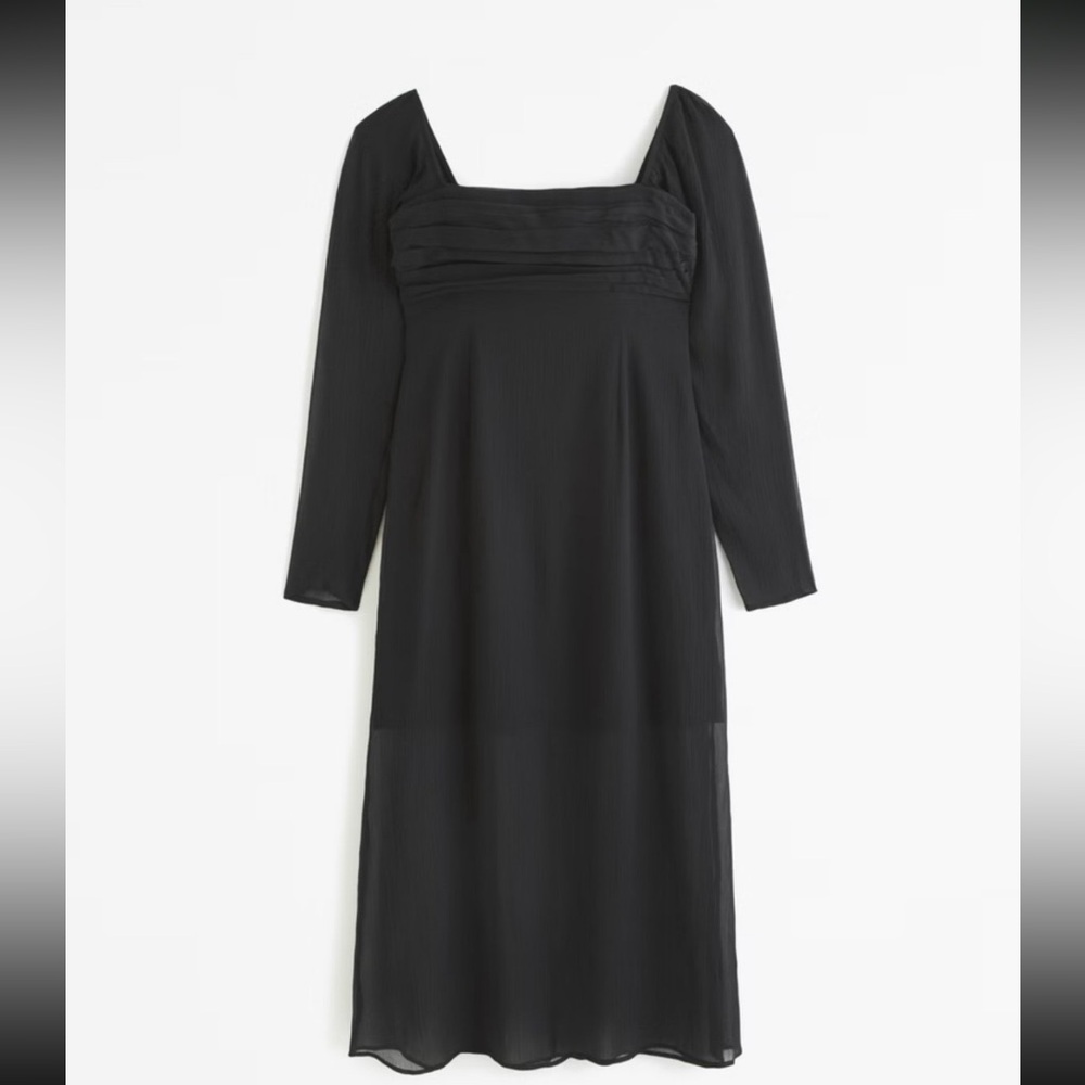 Abercrombie and fitch Emerson chiffon long sleeve midi dress